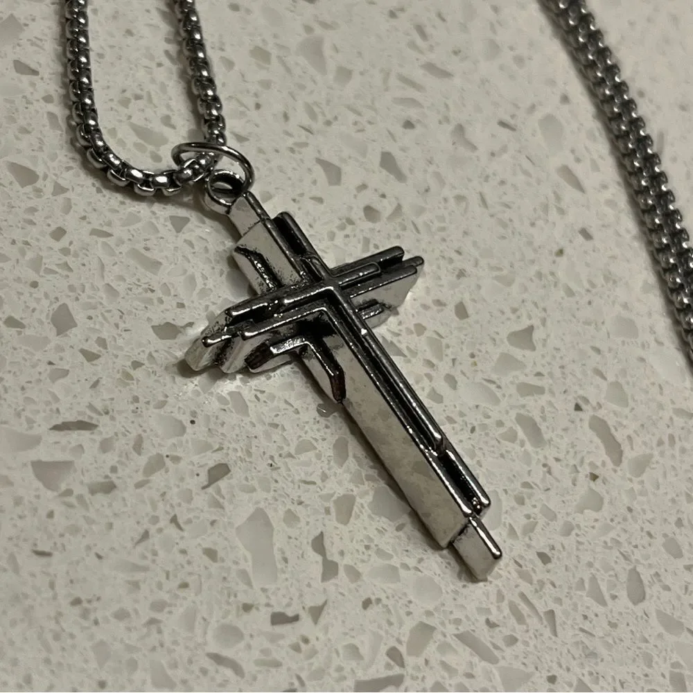 Christian Cross Pendant Necklace, Jewelry Accessory For‎ Men